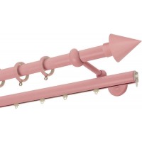 Κουρτινόξυλο διπλό με σιδηρόδρομο Ροζ Color Pop Zogometal Φ25mm CP4146