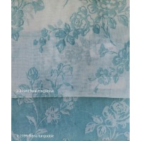 Κουρτίνες σετ γάζα με το μέτρο Floral-Fleria turquoise 5987