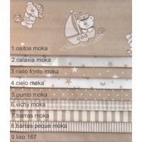 Υφάσματα λονέτες με το μέτρο bebe κομποζέ Estampada moka