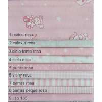 Υφάσματα λονέτες με το μέτρο bebe κομποζέ Estampada rosa