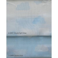 Κουρτίνες σετ γάζα με το μέτρο Clouds blue 5992