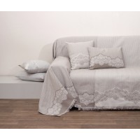 Διακοσμητικά μαξιλάρια με γέμιση Anna Riska 1561 μπεζ 55x55cm 