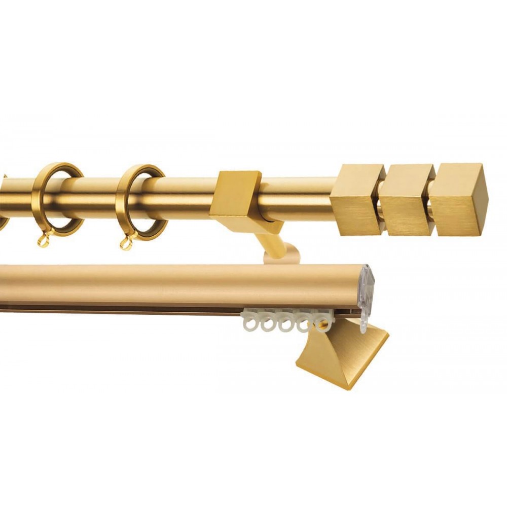 Κουρτινόξυλο διπλό οβάλ ορο ματ Zogometal Prestige collection PR0473 Φ25mm