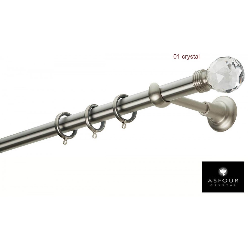 Κουρτινόξυλο μονό Zogometal CR0434 Φ25mm Asfour 