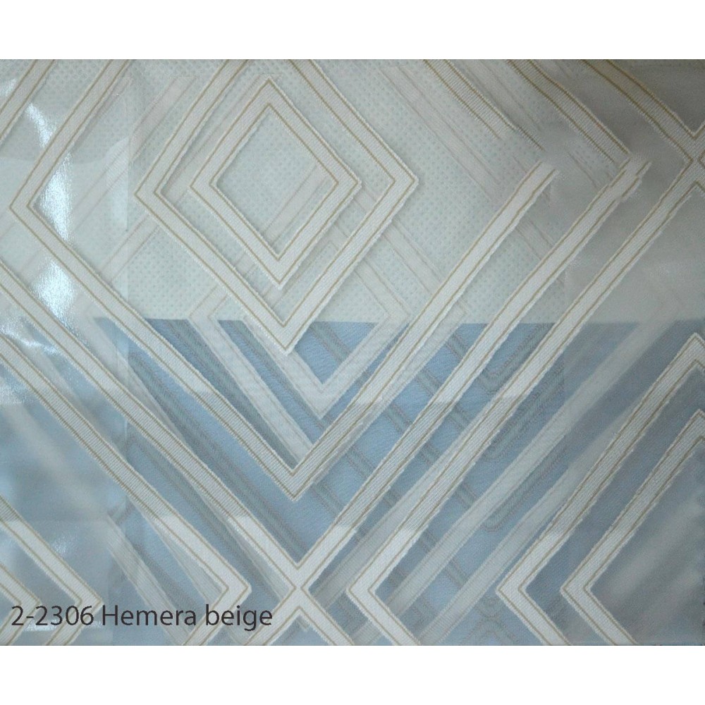 Κουρτίνα οργάντζα ντεβορέ με το μέτρο Hemera beige 2-2306