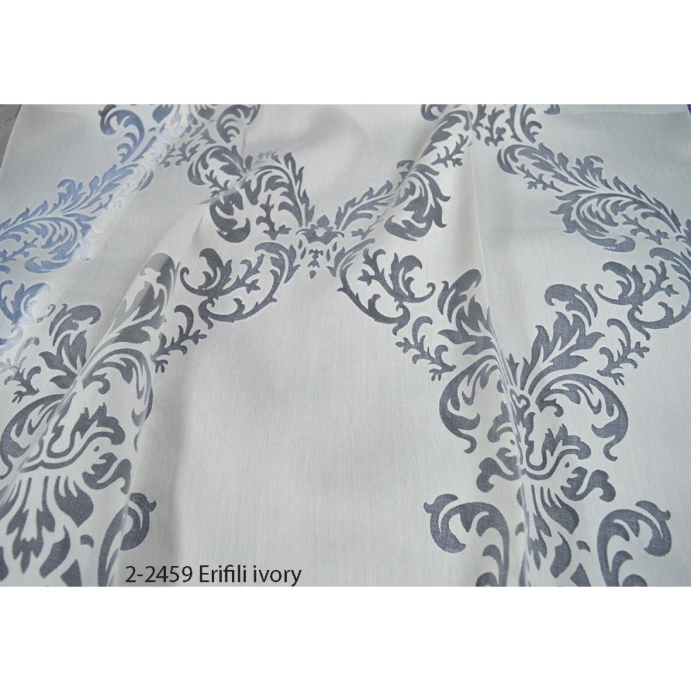 Κουρτίνα οργάντζα ντεβορέ με το μέτρο Erifili ivory 2-2459