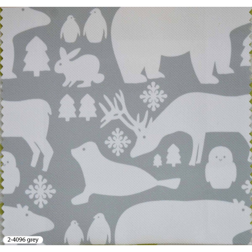 Ύφασμα παιδικό με το μέτρο Zoo grey 2-4096