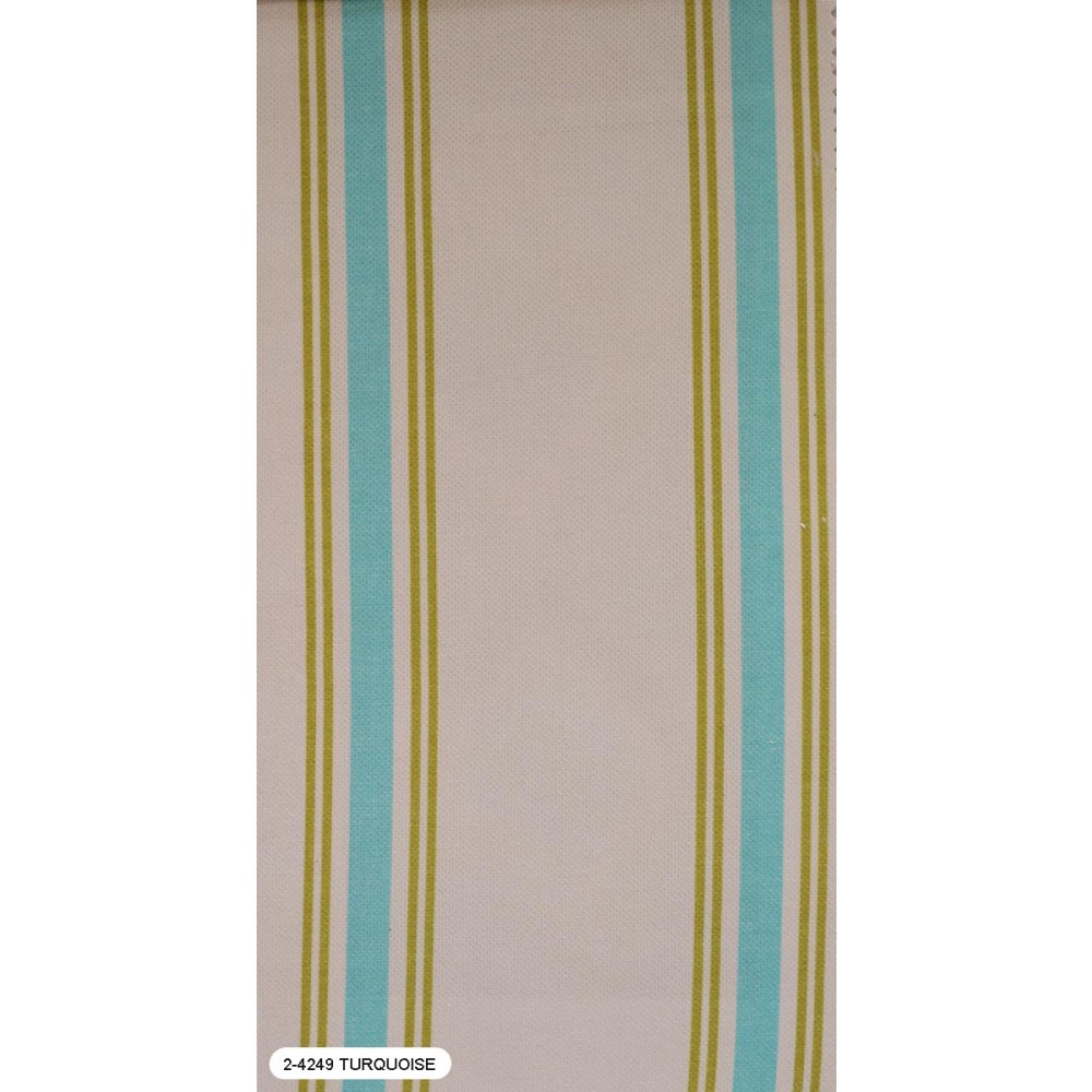 Ύφασμα σταμπάτο ριγέ Isla turquoise 2-4249