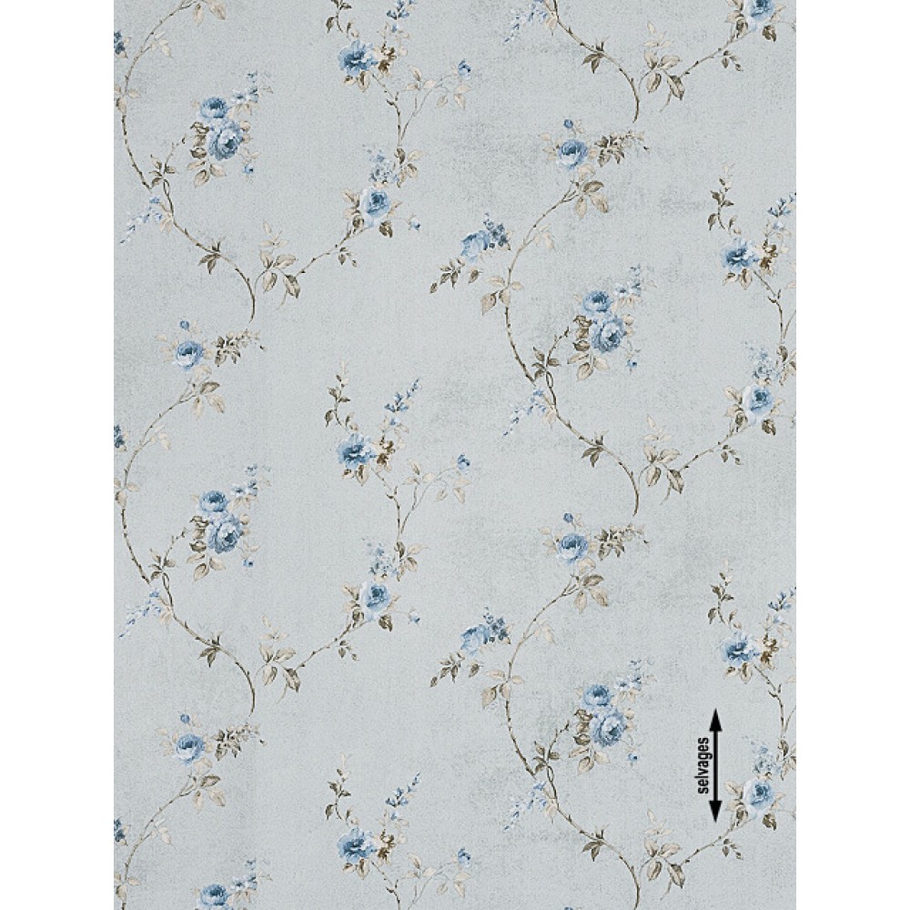 Ύφασμα σταμπάτο εμπριμέ Nicole blue 2-4263