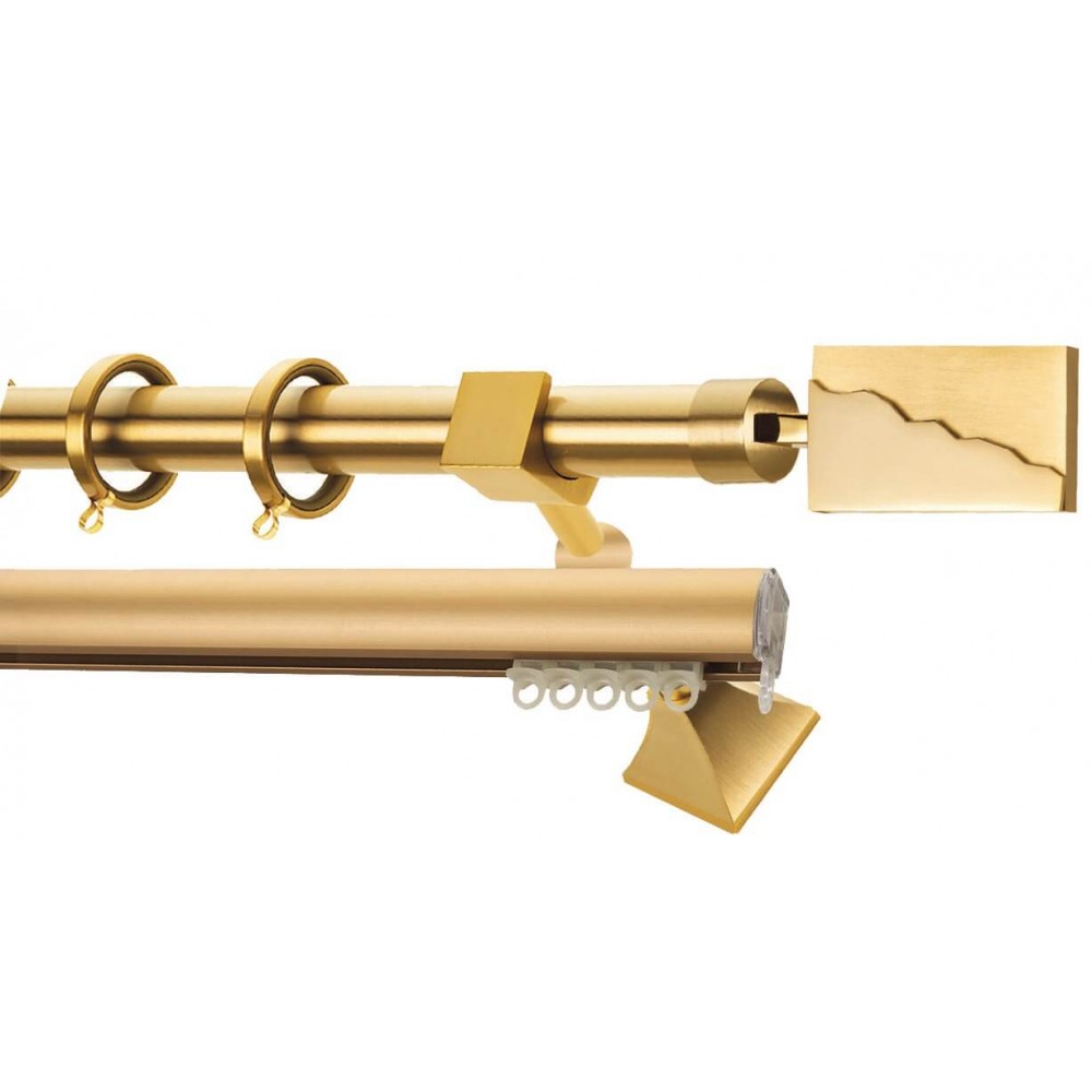Κουρτινόξυλο διπλό οβάλ ορο ματ Zogometal Prestige collection PR4022 Φ25mm