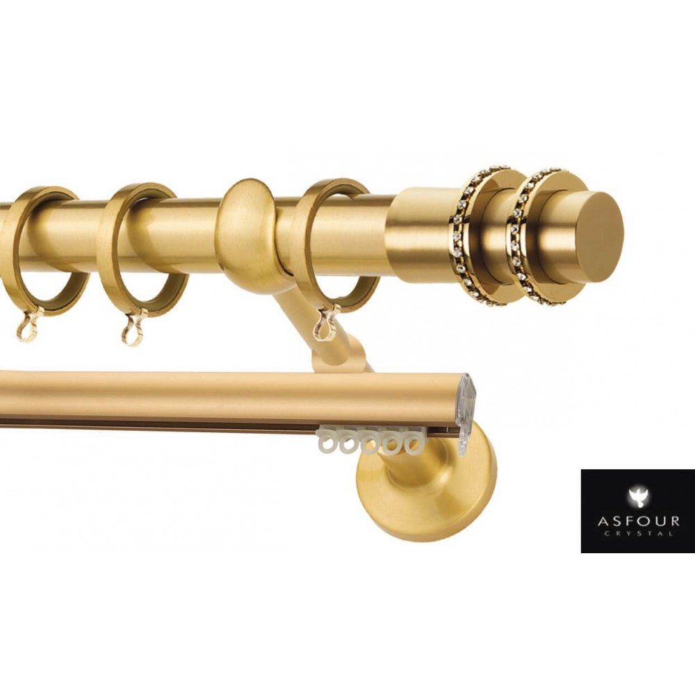 Κουρτινόξυλο διπλό οβάλ ορο ματ Zogometal Prestige collection PR4117 Φ25mm Asfour