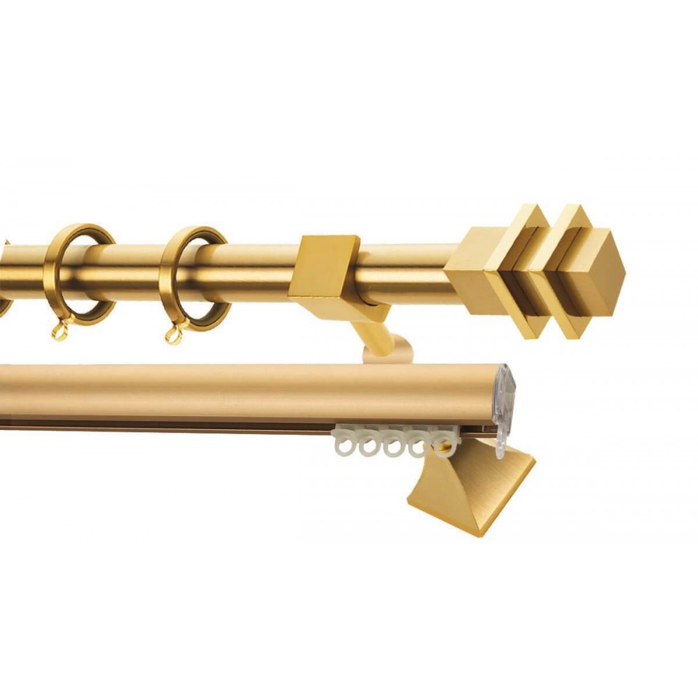 Κουρτινόξυλο διπλό οβάλ ορο ματ Zogometal Prestige collection PR4124 Φ25mm
