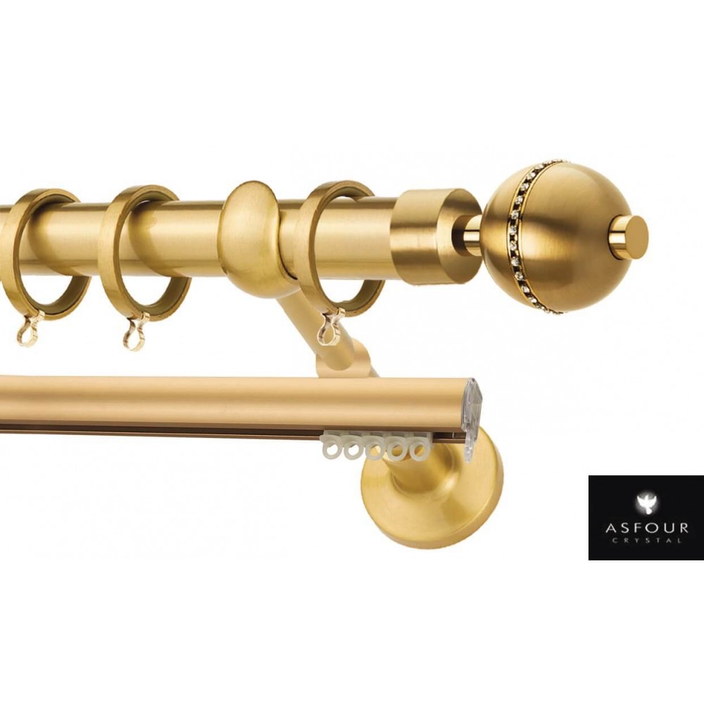 Κουρτινόξυλο διπλό οβάλ ορο ματ Zogometal Prestige collection PR4126 Φ25mm Asfour