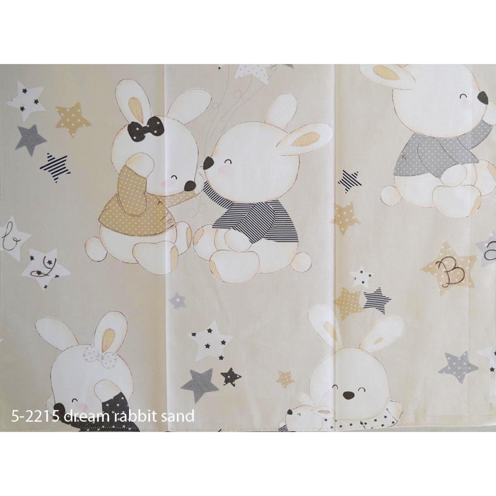 Ύφασμα παιδικό με το μέτρο Dream rabbit sand 5-2215