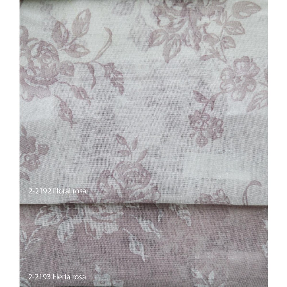 Κουρτίνες σετ γάζα με το μέτρο Floral-Fleria rosa 5987