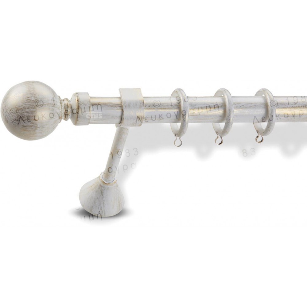 Κουρτινόξυλο μονό by Enis Forged Ball 823825 white-gold 