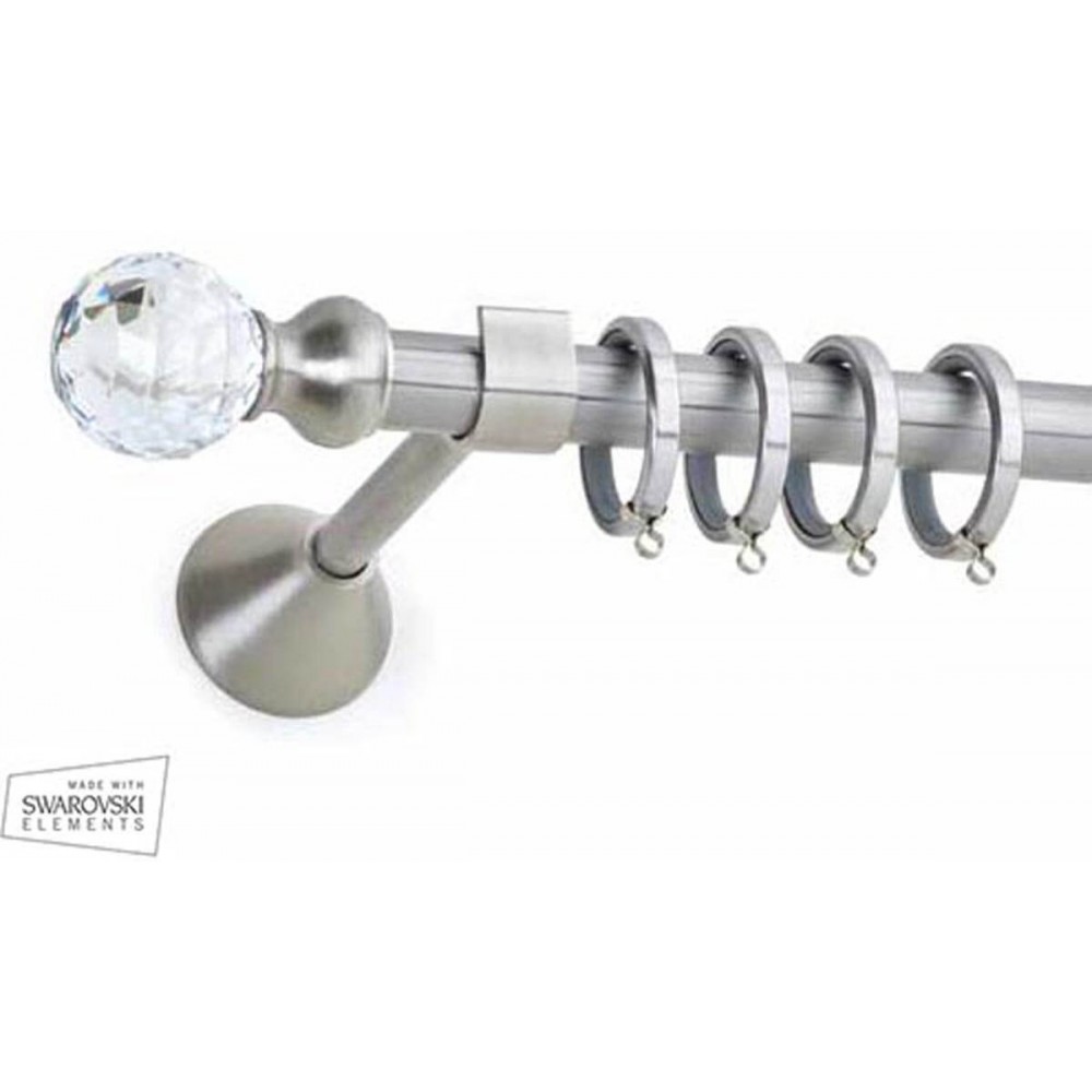 Κουρτινόξυλο μονό με άκρα swarovski 8558 Anartisi Φ20mm