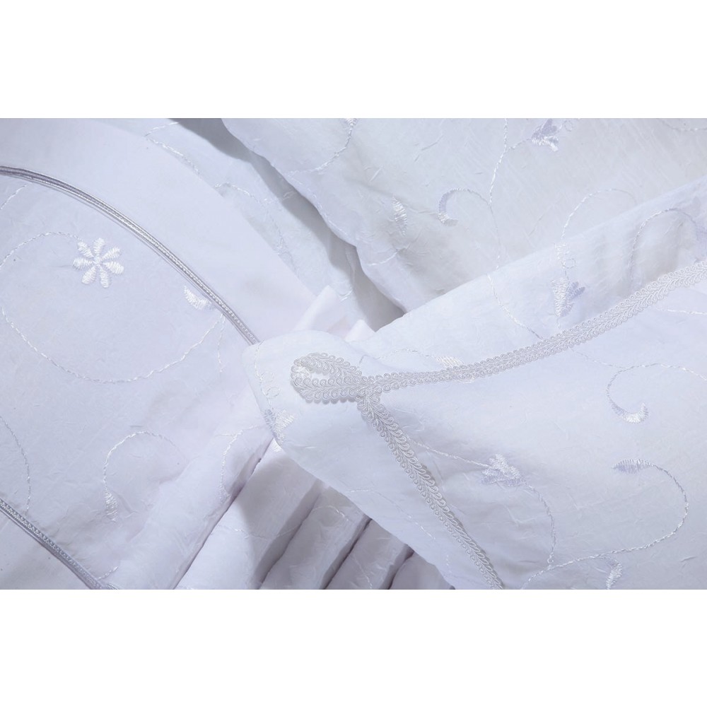 Σετ σεντόνια νυφικά 1016 white λεπτομέρεια
