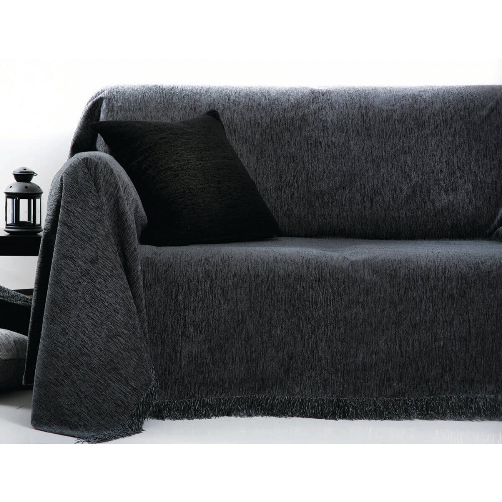 Ριχτάρια ζακάρ Chenille Unicolor Anna Riska 1300 γκρι σκούρο