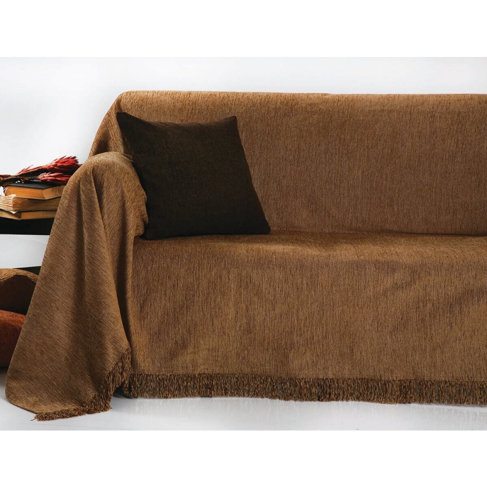 Ριχτάρια ζακάρ Chenille Unicolor Anna Riska 1300 καστανό