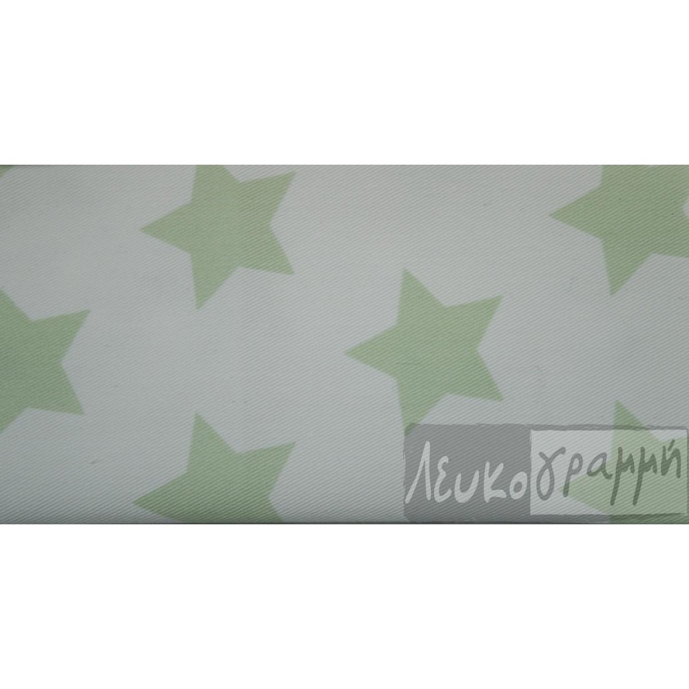Ύφασμα βαμβακοσατέν με αστέρια green magie 5-2004