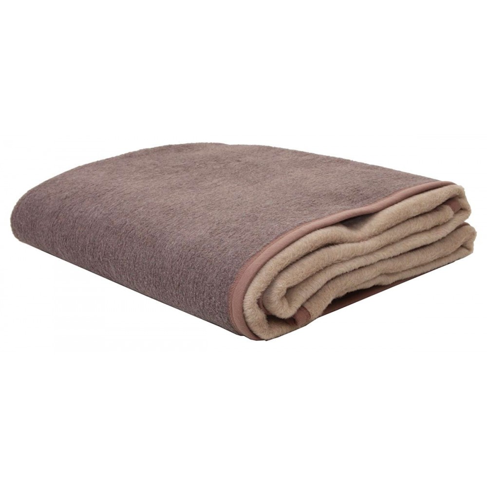 Κουβέρτα υπέρδιπλη δίχρωμη Polycotton 210x240 καφέ - μπεζ Viopros