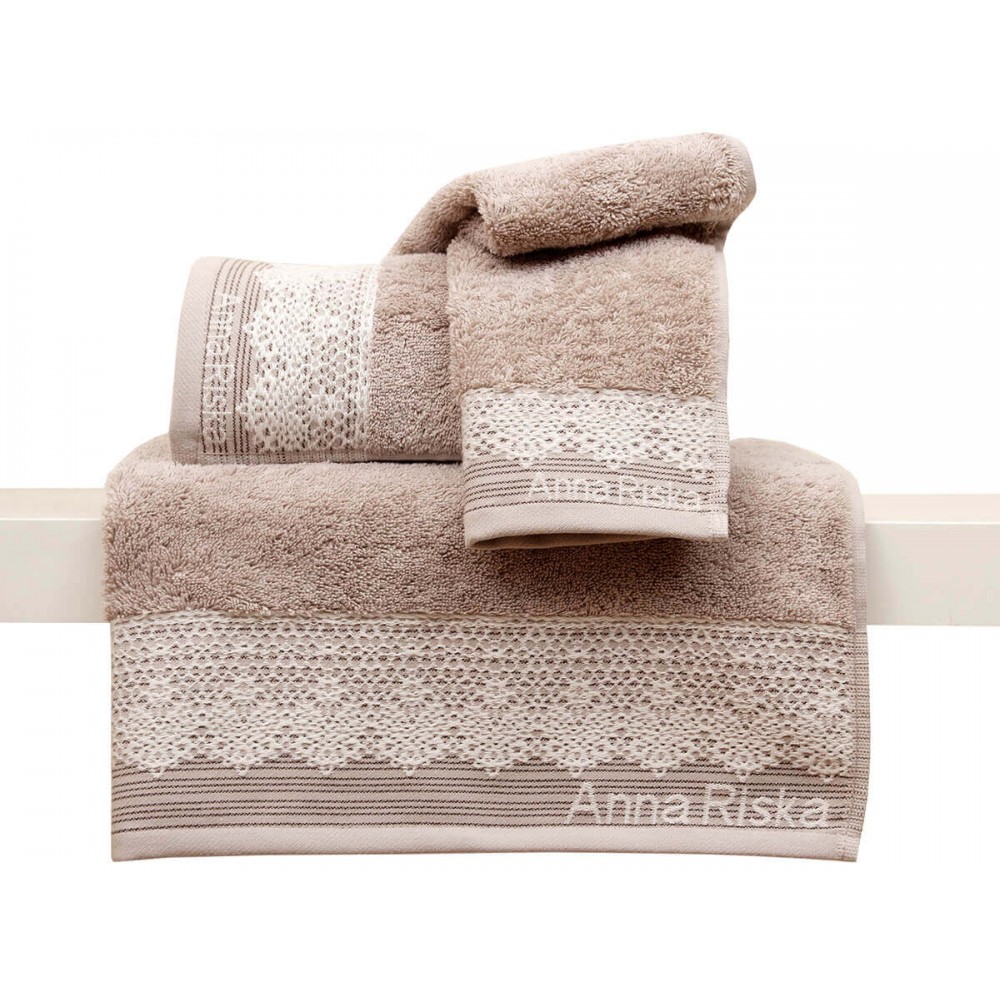 Πετσέτες μονόχρωμες Karla AnnaRiska μπεζ 600gr/m2