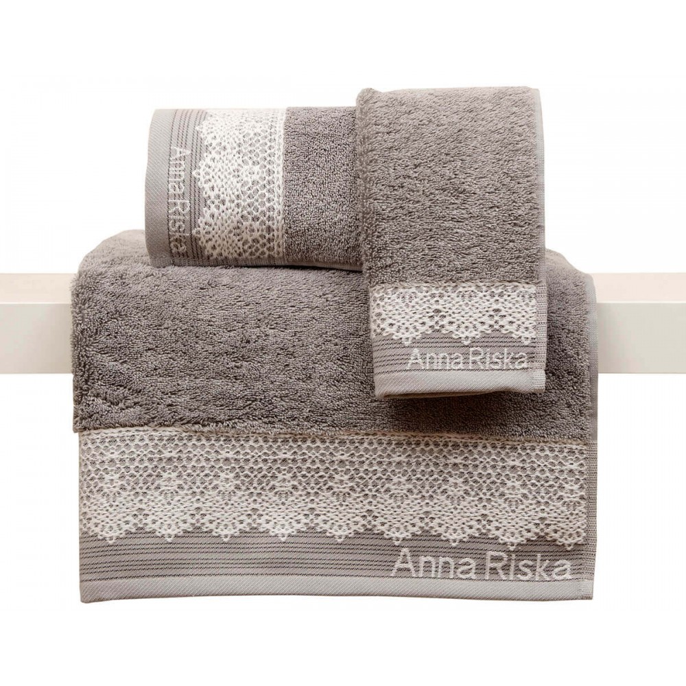 Πετσέτες μονόχρωμες Karla AnnaRiska γκρι 600gr/m2