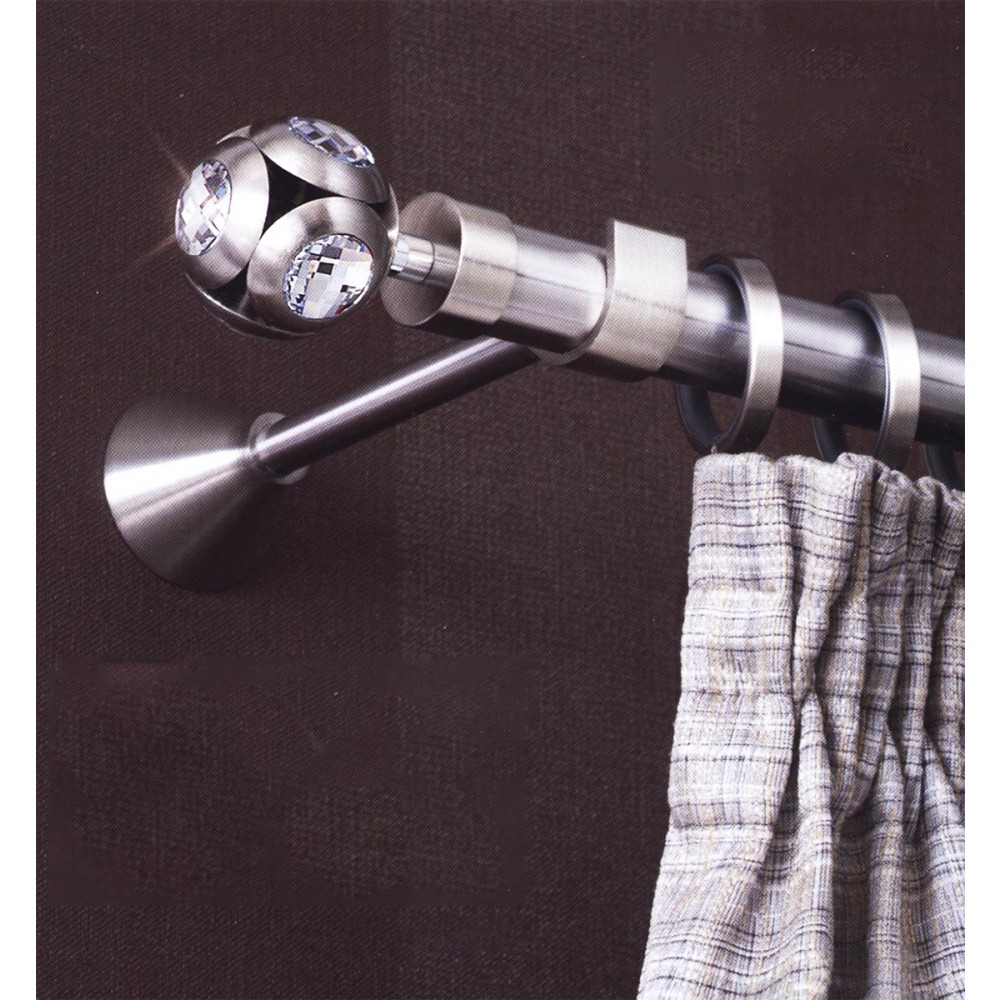 Κουρτινόξυλο Guy Laroche Armonia nickel satine μονό Φ25mm 