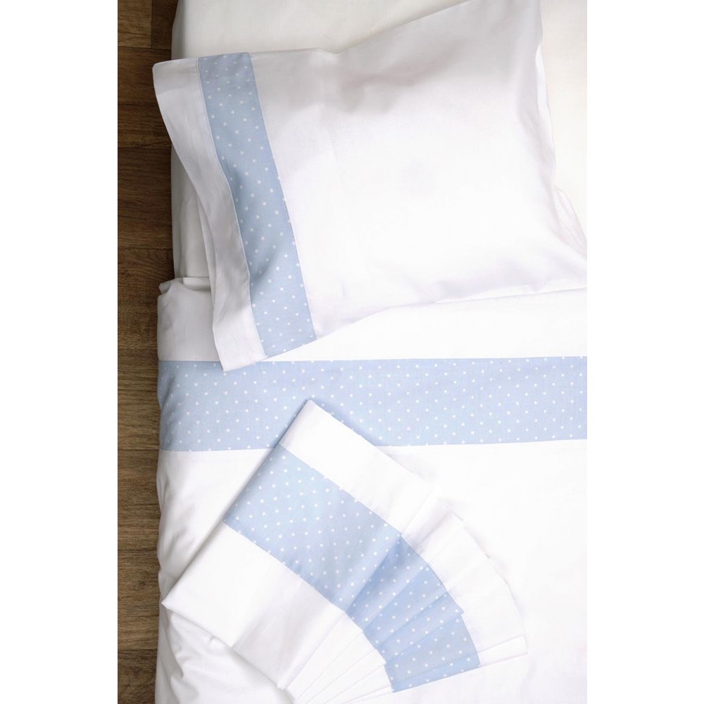 Σετ κουβερλί baby Ρόμπιν σιέλ Viopros 100%cotton 2τεμ. 120x160
