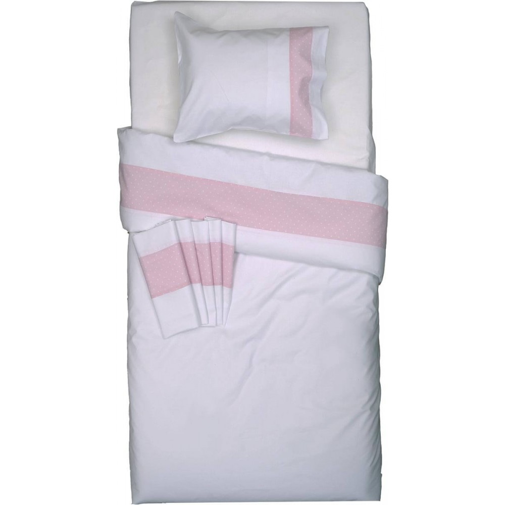 Σετ σεντόνια baby Ρόμπιν ροζ Viopros 100%cotton 3τεμ. 120x160