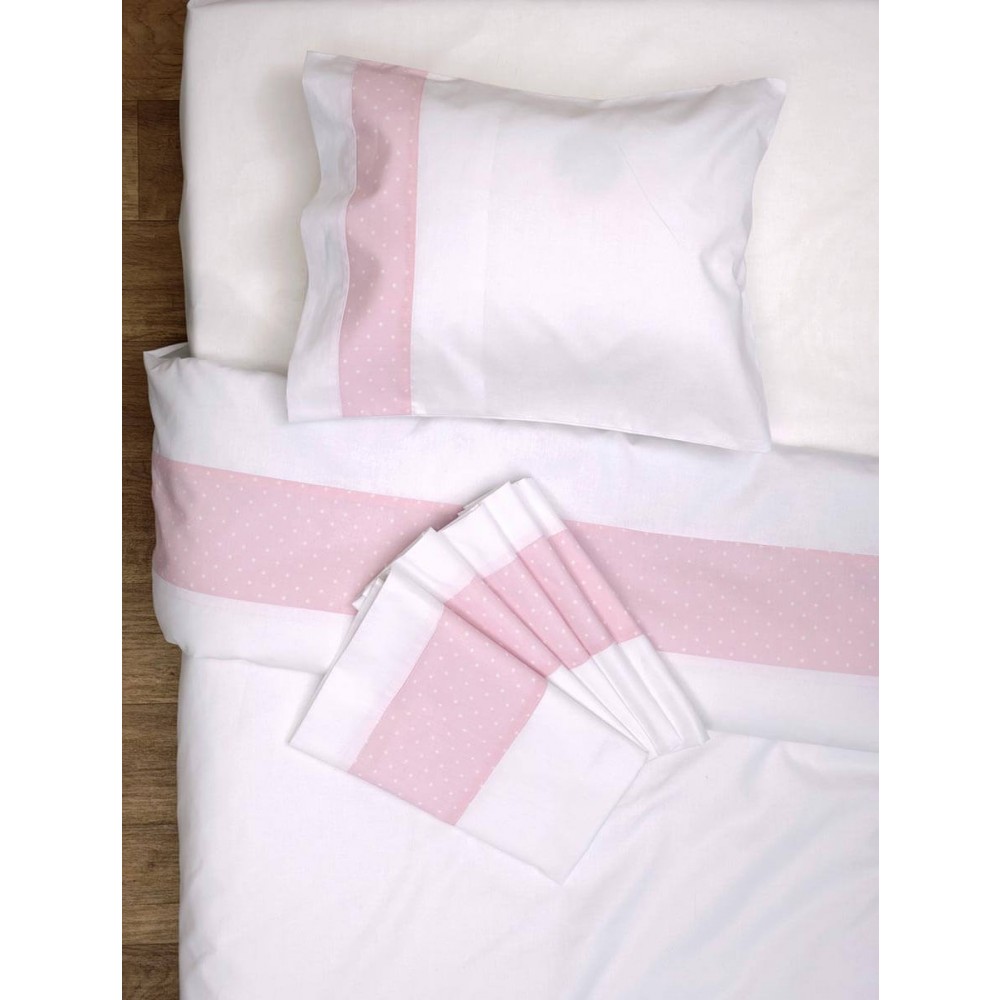 Σετ σεντόνια baby Ρόμπιν ροζ Viopros 100%cotton 3τεμ. 120x160