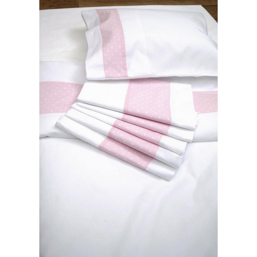 Σετ κουβερλί baby Ρόμπιν ροζ Viopros 100%cotton 2τεμ. 120x160