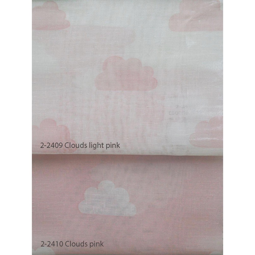 Κουρτίνες σετ γάζα με το μέτρο Clouds pink 5992