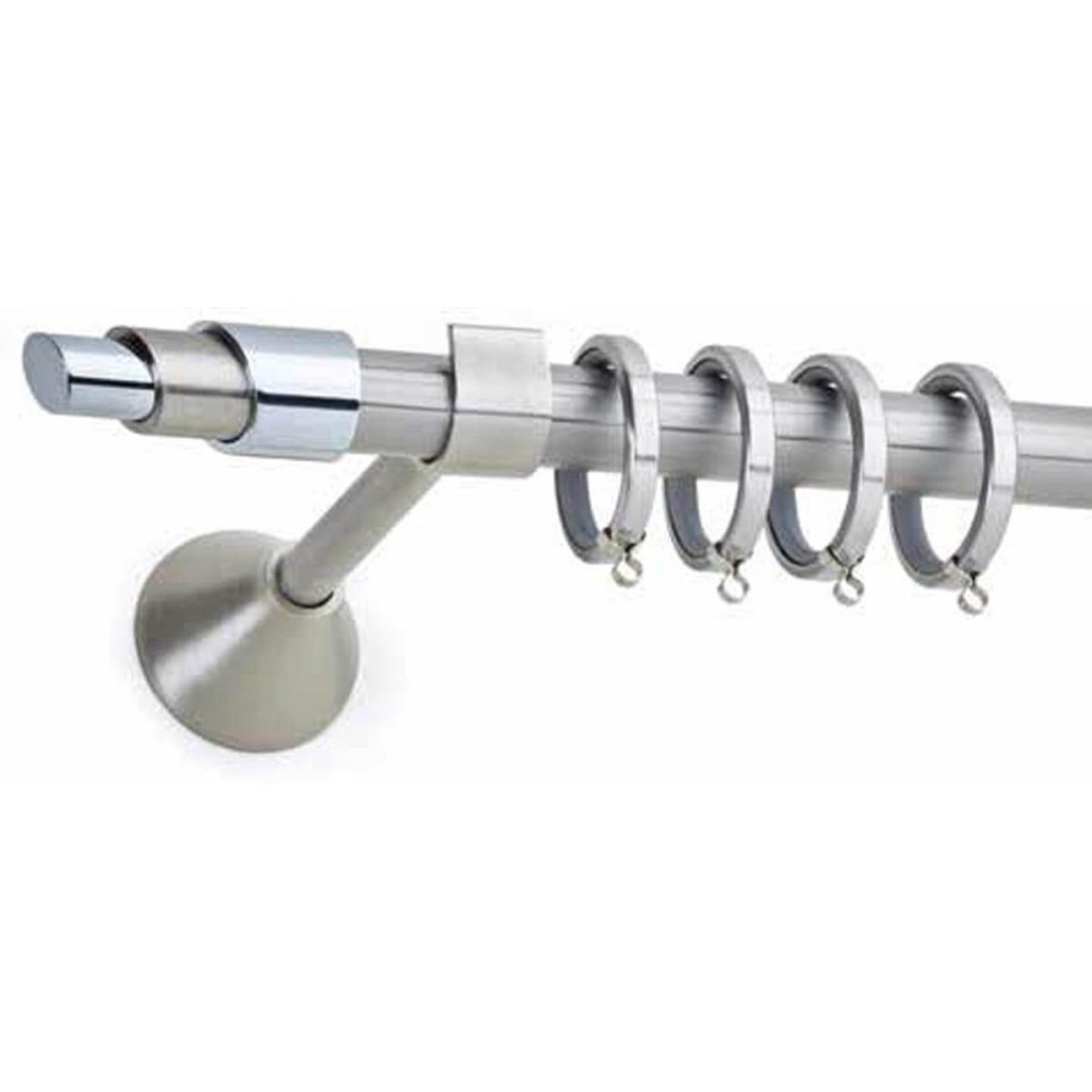 Κουρτινόξυλο μονό νίκελ σατινέ Flipper Anartisi sconti Φ20mm