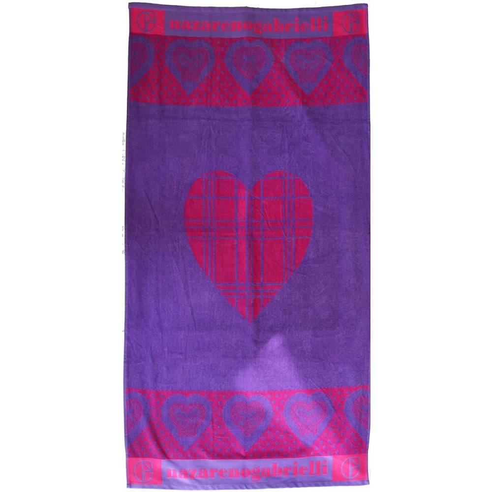 Πετσέτα θαλάσσης Heards lilac βελουτέ 85x170cm