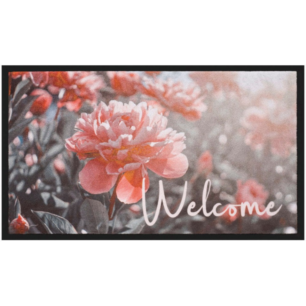 Χαλάκια εισόδου Image 169 pink flowers welcome 45x75cm