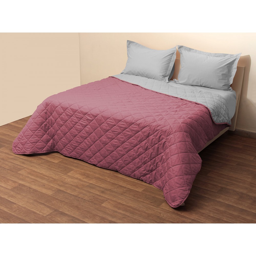 Κουβερλί δίχρωμο μονό Viopros Microfibre collection φούξια γκρι 160x240