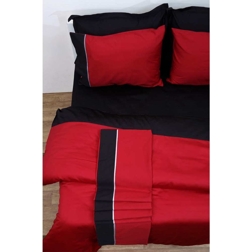 Κουβερλί υπέρδιπλο Anna Riska Luxury 220x240 κόκκινο / μαύρο