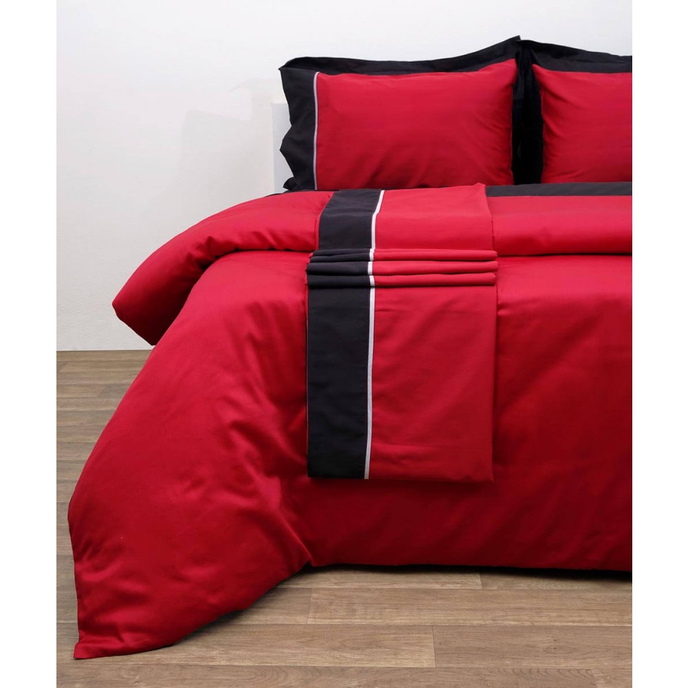 Κουβερλί υπέρδιπλο Anna Riska Luxury 220x240 κόκκινο / μαύρο