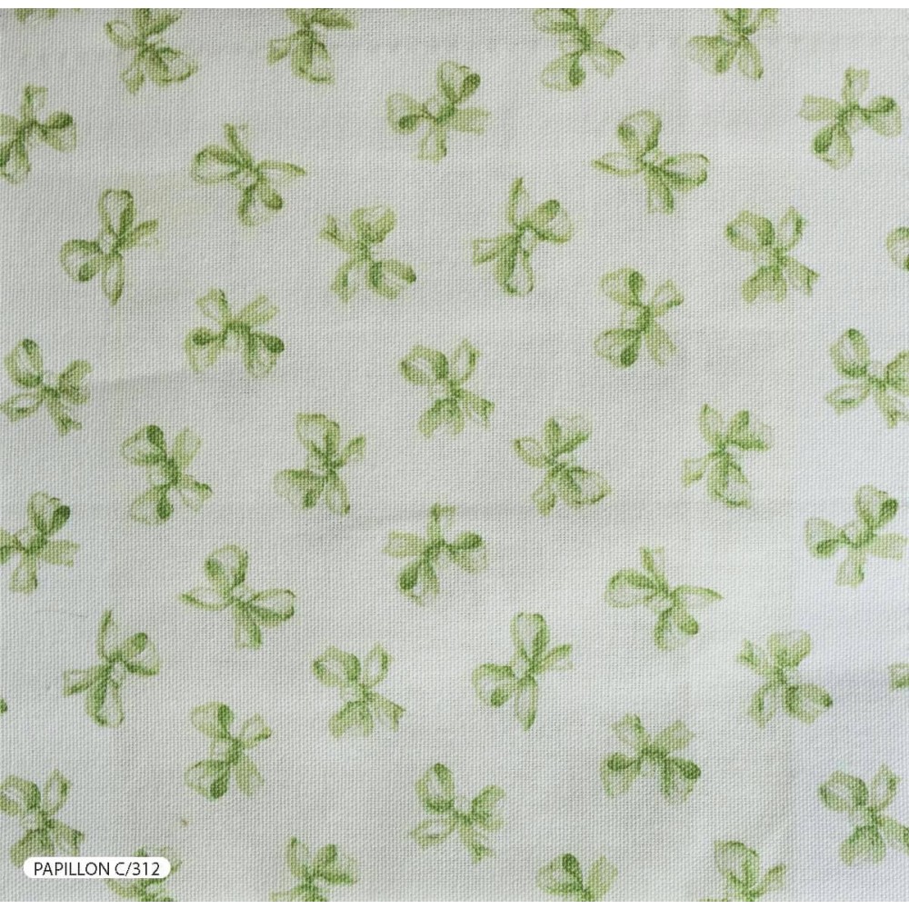 Ύφασμα εμπριμέ πράσινο Papillon C/312 με το μέτρο