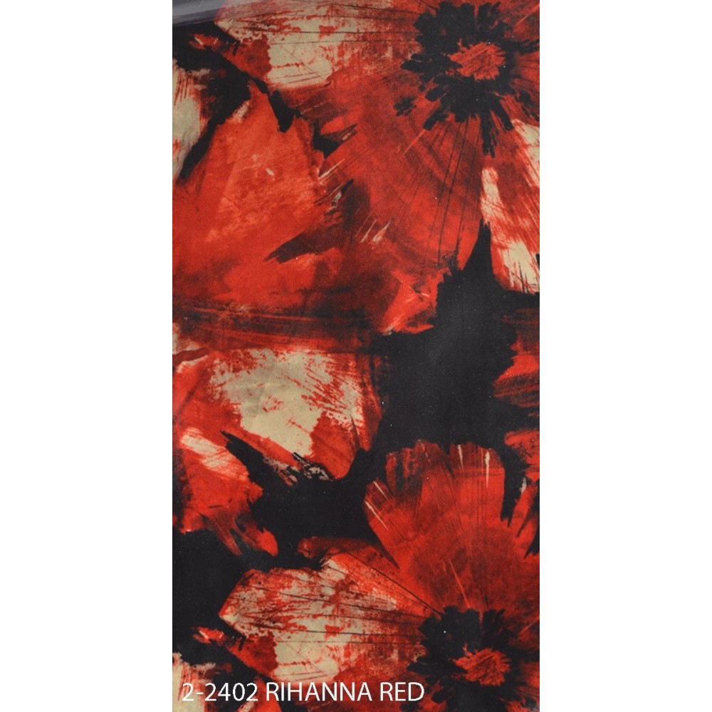 Ύφασμα velvet εμπριμέ με το μέτρο Rihanna red 2-2402_1