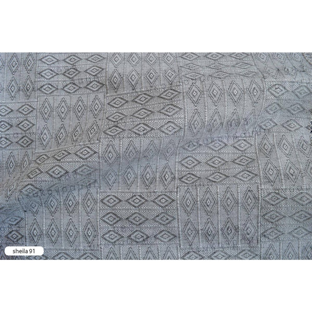 Ύφασμα ζακάρ έθνικ ρόμβοι Sheila 91 grey 280cm