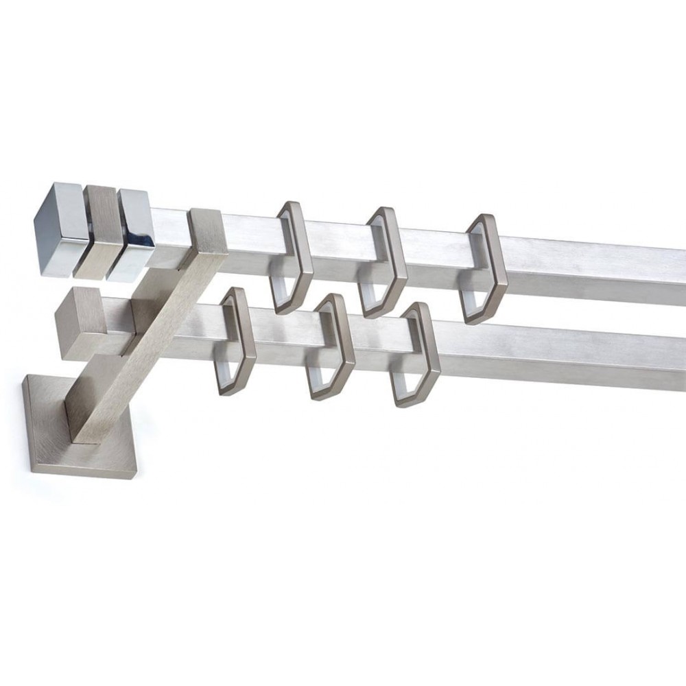 Κουρτινόξυλο inox Siros Τ20mm Anartisi διπλό