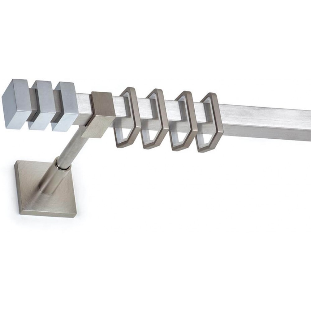 Κουρτινόξυλο inox Tinos Τ20mm Anartisi μονό