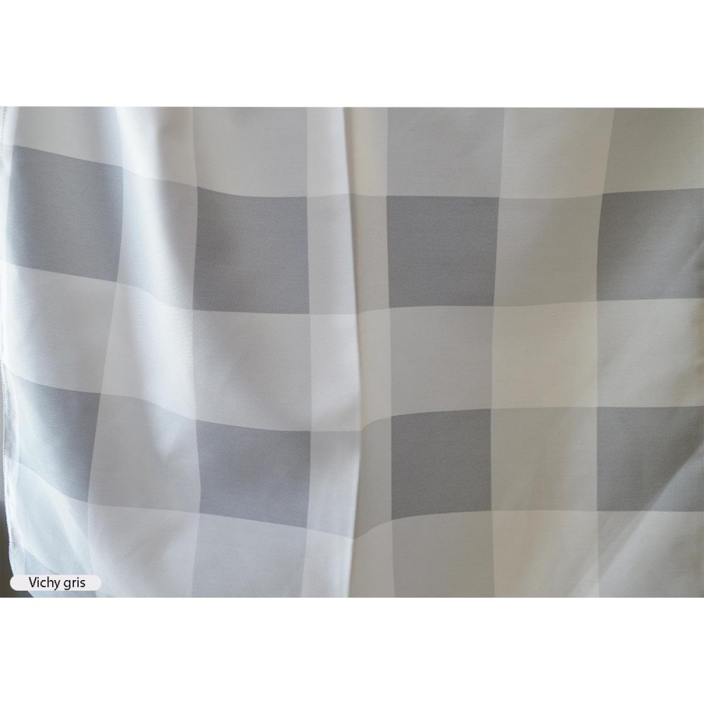 Ύφασμα καρό γκρι βαμβακοσατέν Vichy gris με το μέτρο