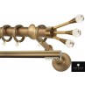 Κουρτινόξυλο διπλό οβάλ μπρονζέ Zogometal Prestige collection PR0433 Φ25mm Asfour