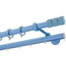Κουρτινόξυλο διπλό με σιδηρόδρομο Γαλάζιο-Γκρι Color Pop Zogometal Φ25mm CP0473