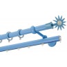 Κουρτινόξυλο διπλό με σιδηρόδρομο Γαλάζιο-Γκρι Color Pop Zogometal Φ25mm CP4054