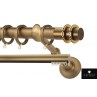 Κουρτινόξυλο διπλό οβάλ μπρονζέ Zogometal Prestige collection PR4117 Φ25mm Asfour